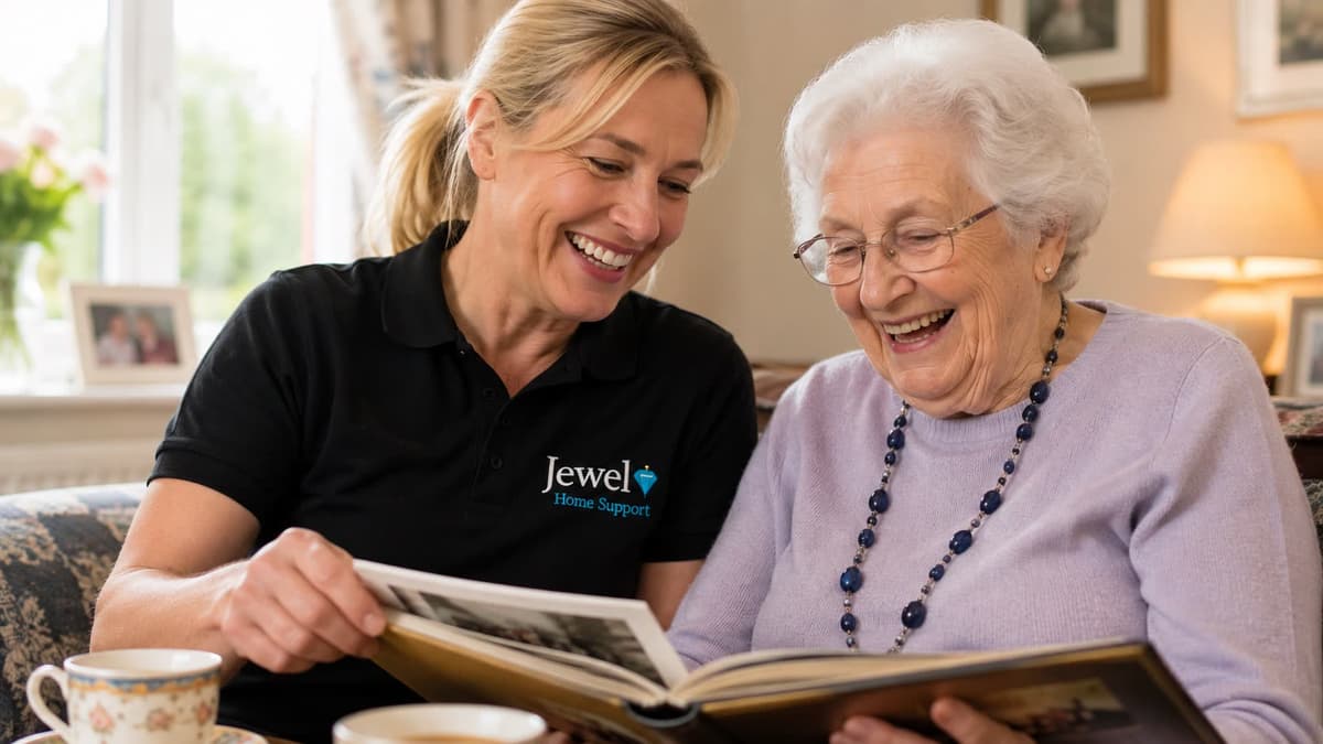 A family discussing home care options together